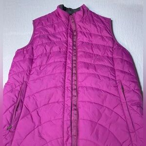 Lands End Vest Womens Small Winter Down Pink Puffer